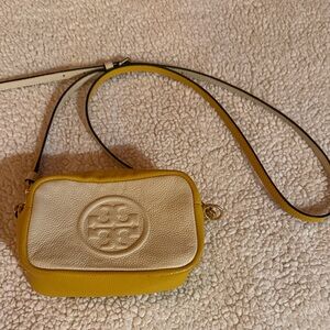 Tory Burch Two-Tone Yellow and Cream Crossbody Bag